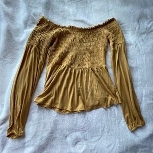 Mustard Areopostale Off-the-shoulder shirt